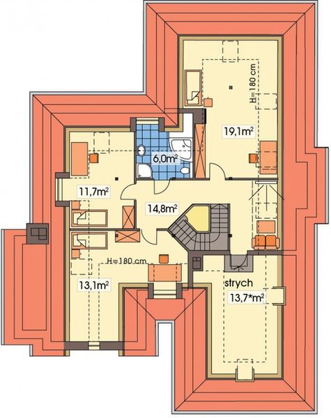 Poddasze projektu Lawenda B z piwnicą