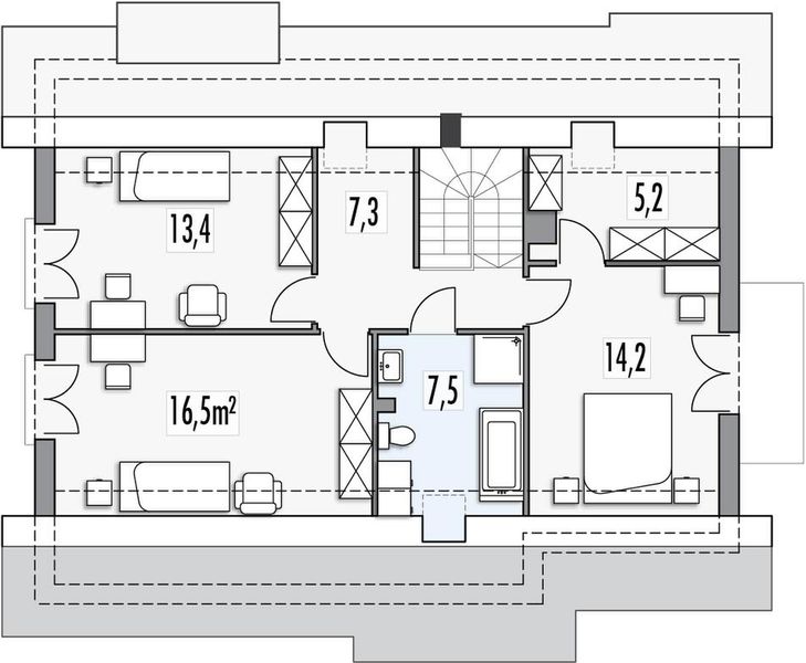 Poddasze projektu Werbena A E