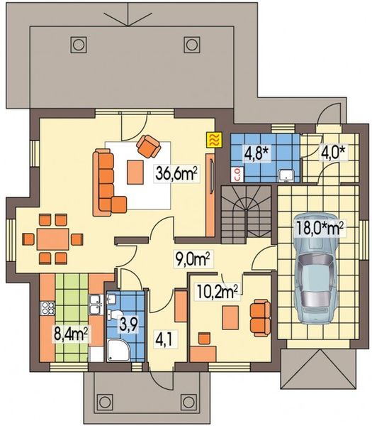 Parter projektu Arkan Dworek wersja A paliwo stałe