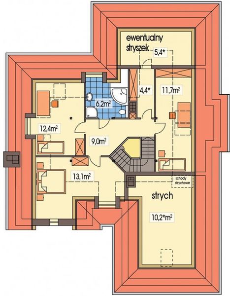Poddasze projektu Lawenda A z piwnicą