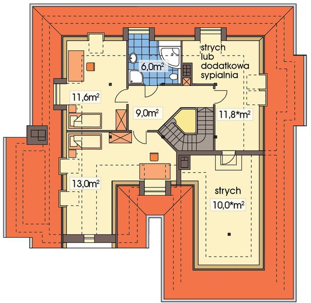 Poddasze projektu Lawenda 2B