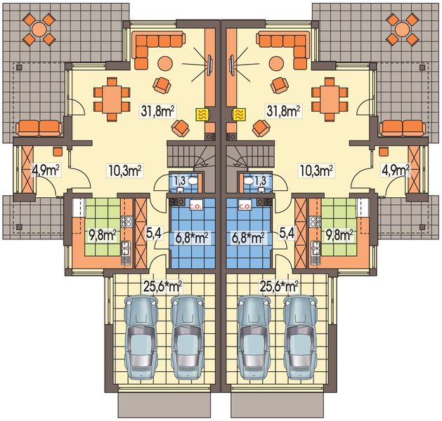 Parter projektu Willa Słoneczna bliźniak paliwo stałe
