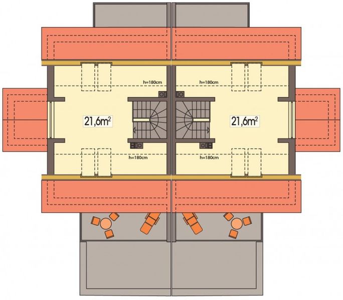 Poddasze projektu Willa Słoneczna bliźniak paliwo stałe