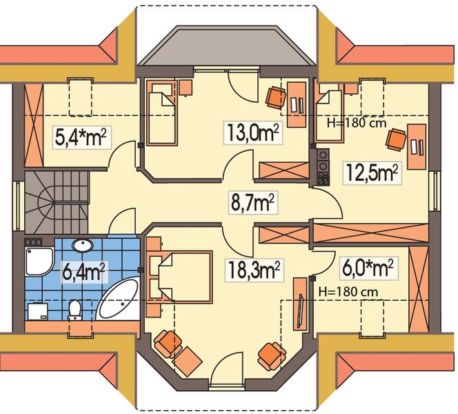 Poddasze projektu As wersja A paliwo stałe
