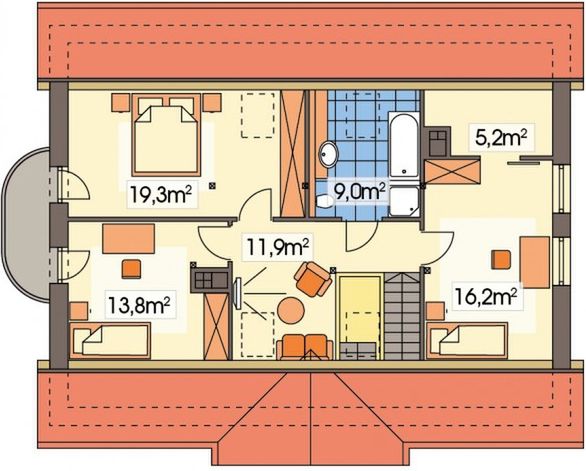Poddasze projektu Tymek C PE