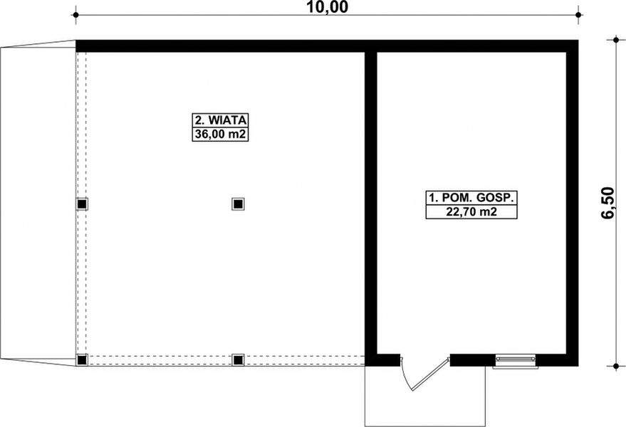 Parter projektu G117 - Budynek gospodarczy