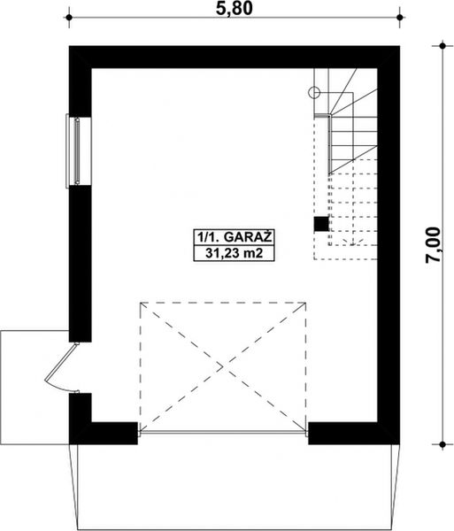 Parter projektu G121 - Budynek garażowo - gospodarczy