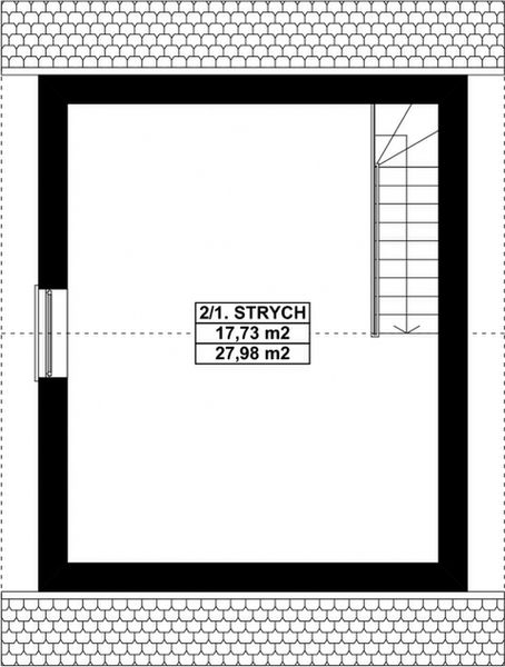 Antresola projektu G121 - Budynek garażowo - gospodarczy