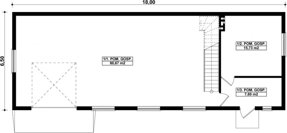 Parter projektu G151 - Budynek gospodarczy