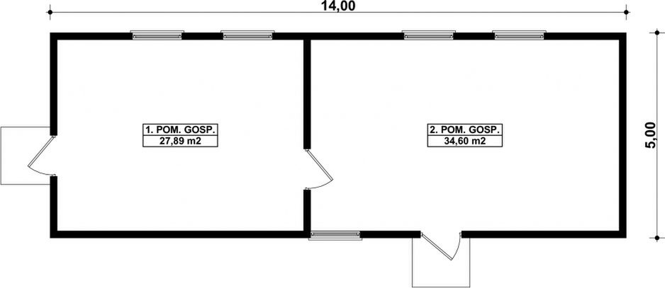 Parter projektu G140 - Budynek gospodarczy