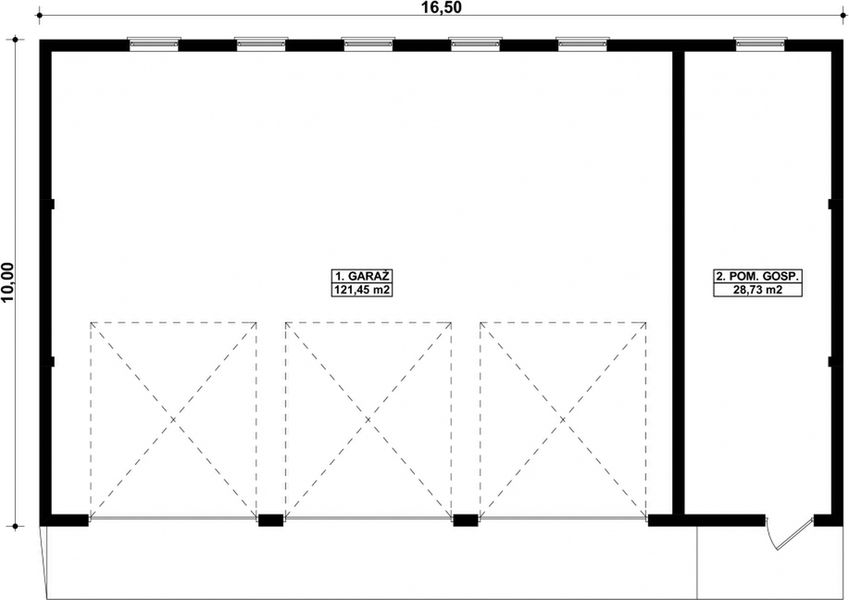 Parter projektu G206 - Budynek garażowo - gospodarczy