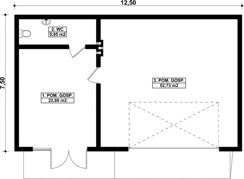 Parter projektu G226 - Budynek gospodarczy