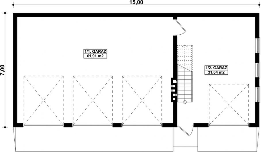 Parter projektu G173 - Budynek garażowo-gospodarczy