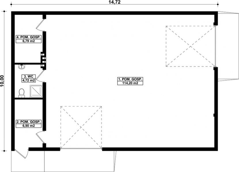 Parter projektu G224 - Budynek gospodarczy