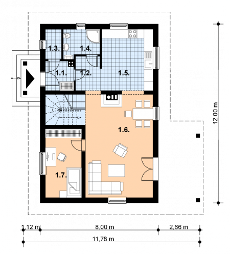 Parter projektu A-116 Dom tradycyjny