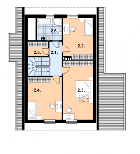 Poddasze projektu A-116 Dom tradycyjny