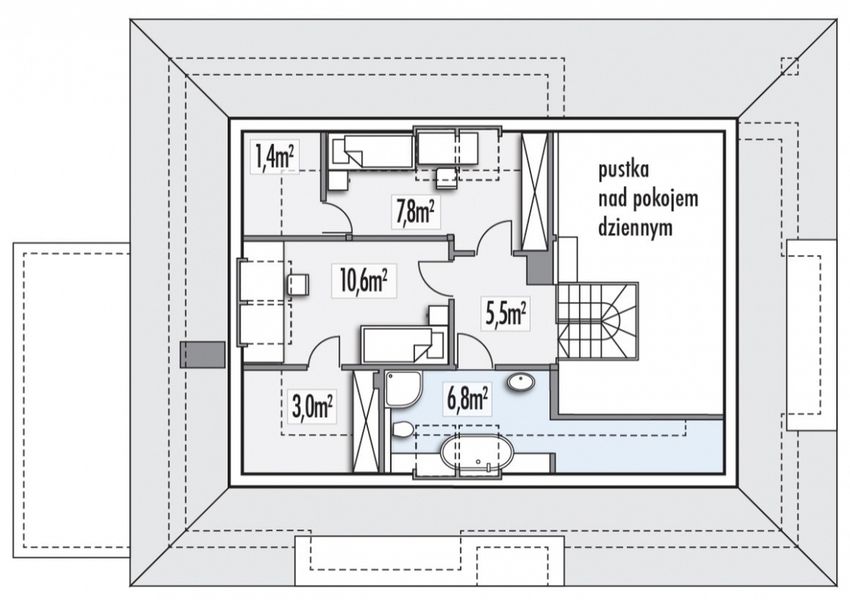 Poddasze projektu Alabama 2A wiata