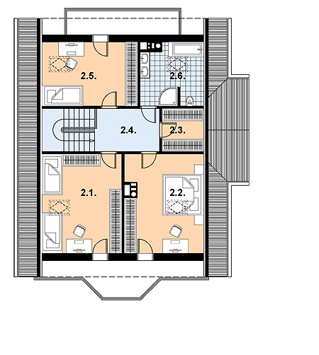 Poddasze projektu L-58 Dom zimowa murowany