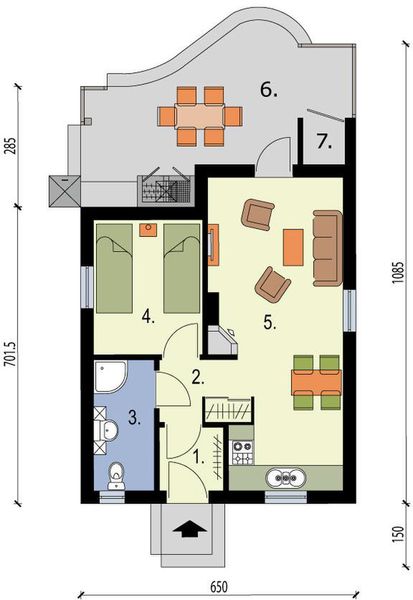 Parter projektu Aurora szkielet drewniany, dom letniskowy