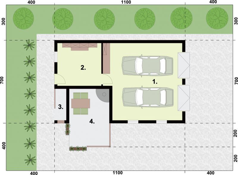Parter projektu G324 budynek gospodarczy