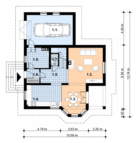 Parter projektu A-123 Dom tradycyjny