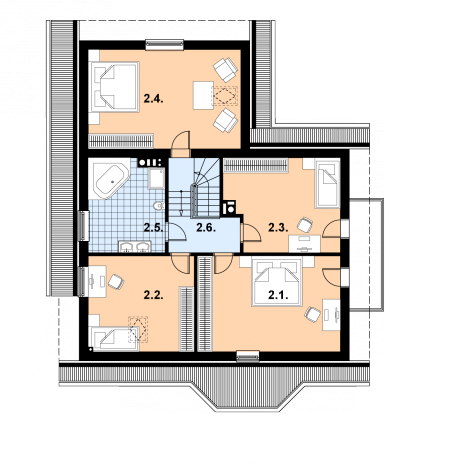 Poddasze projektu A-123 Dom tradycyjny