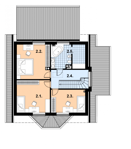Poddasze projektu A-120 Dom tradycyjny