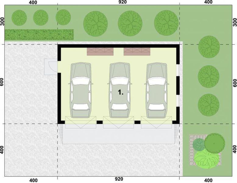 Parter projektu G305a szkielet drewniany