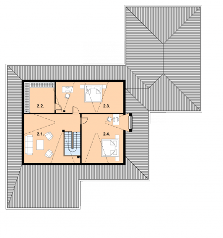 Poddasze projektu A-121 Dom tradycyjny