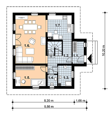 Parter projektu L-73 Dom tradycyjny