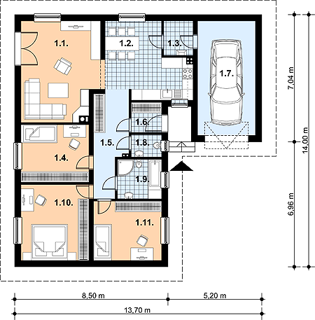 Parter projektu L-2 Dom tradycyjny