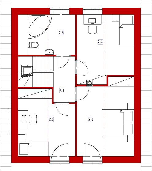Poddasze projektu Domek Klonowy (030 ES)