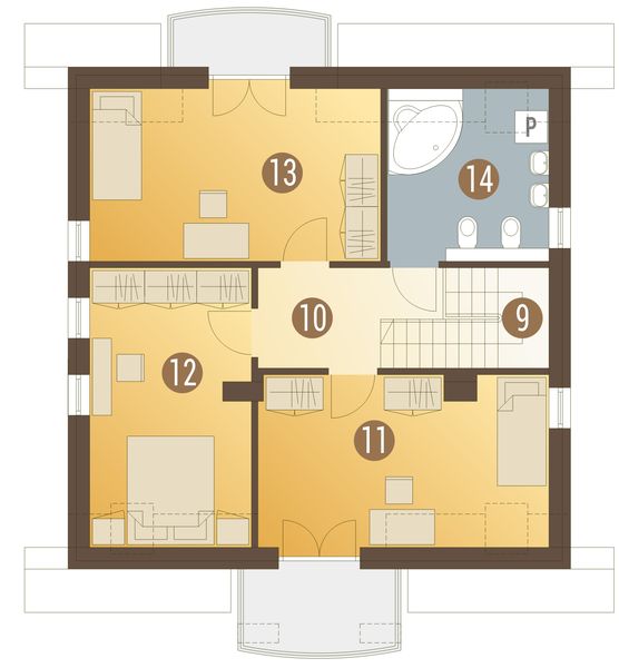 Poddasze projektu Szafir bez garażu [B]