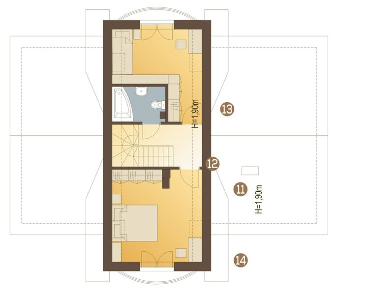 Poddasze projektu Artur II z garażem 1-st. [A]