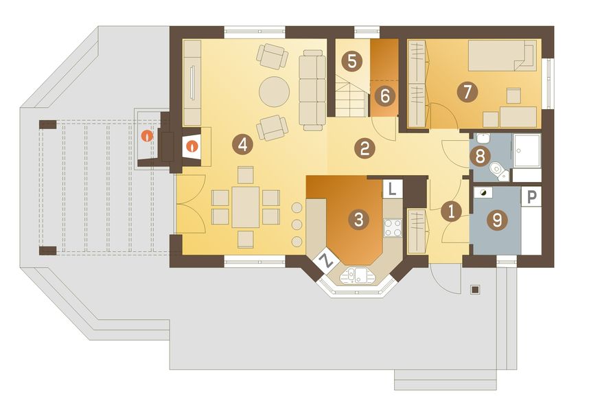 Parter projektu Agatka II trend bez garażu [B]