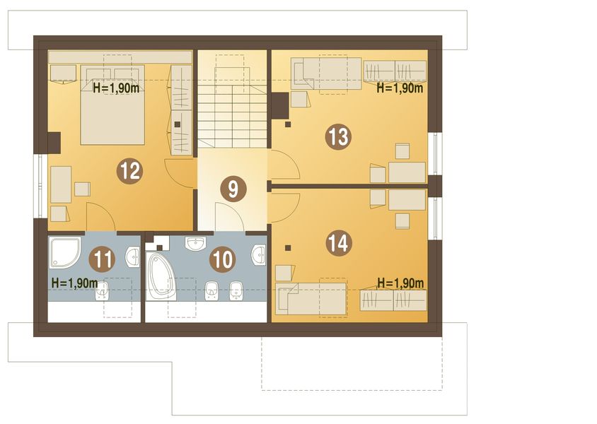 Poddasze projektu Sabina II bez garażu [B]