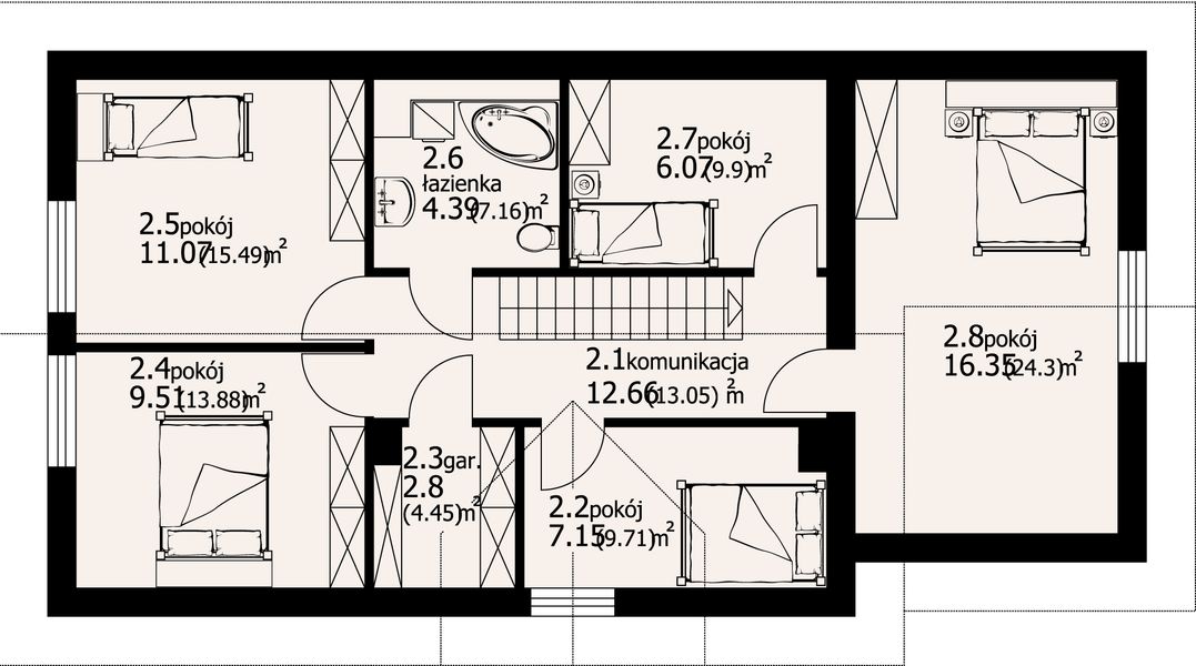 Poddasze projektu Czasław 15g