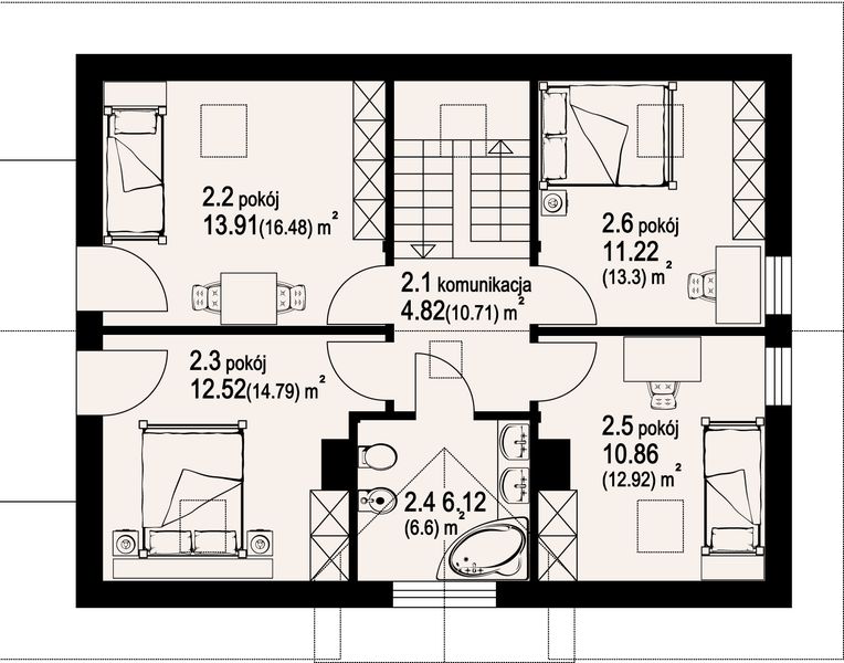 Poddasze projektu Zawoja średnia mc