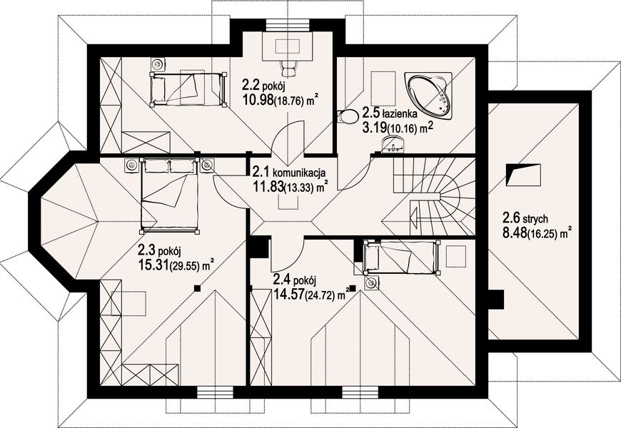 Poddasze projektu Zagórze małe 7