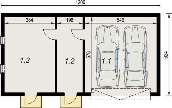 Parter projektu Garaż G 3.6a
