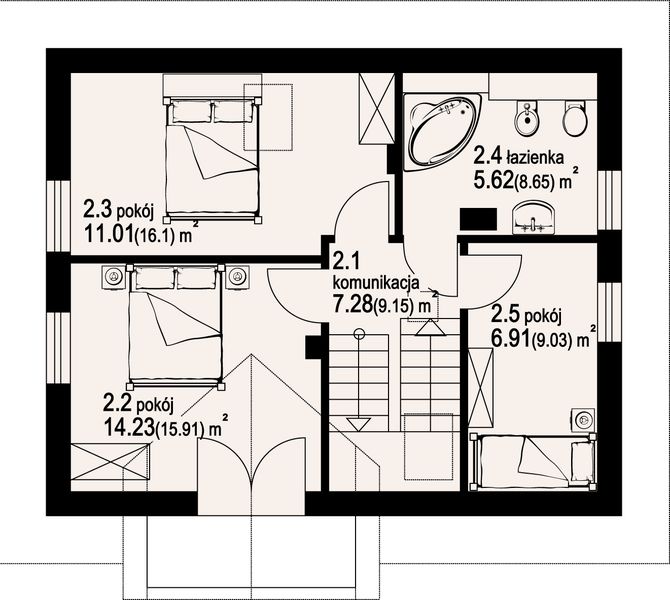 Poddasze projektu Grabie Średnie 13