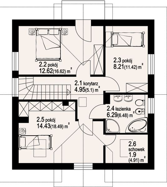 Poddasze projektu Dziekanowo