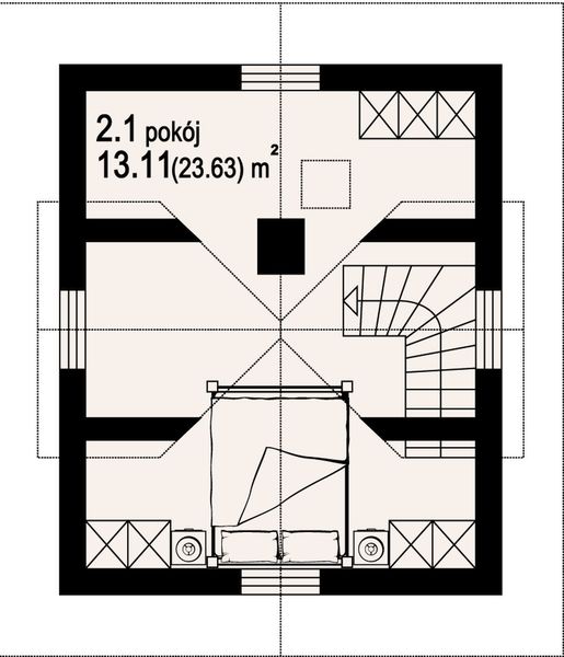 Poddasze projektu Gajowo 5dws