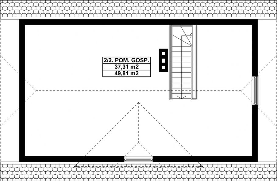 Poddasze projektu G98 - Budynek garażowo - gospodarczy