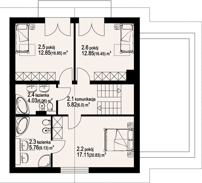 Poddasze projektu Boboszów Gx
