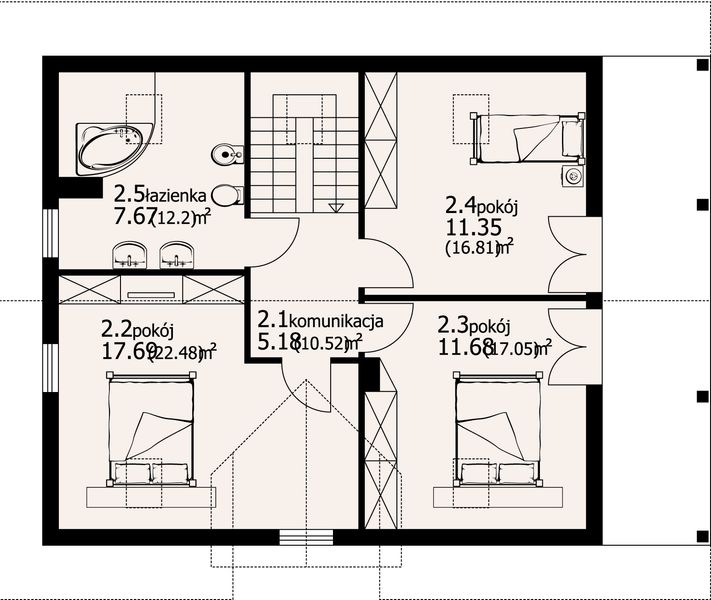 Poddasze projektu Osiek 89 Dws