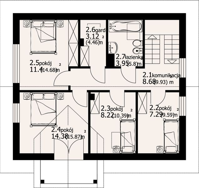 Poddasze projektu Grabie Nowe 9