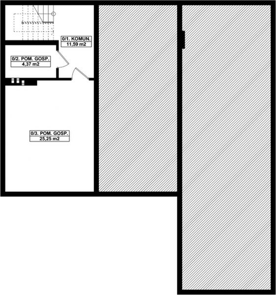 Piwnica projektu G36 - Budynek garażowo - gospodarczy
