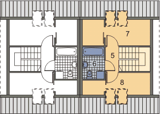 Poddasze projektu Bliźniak B01 Sówka