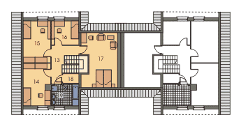 Poddasze projektu Bliźniak B04 - 2 x WM02